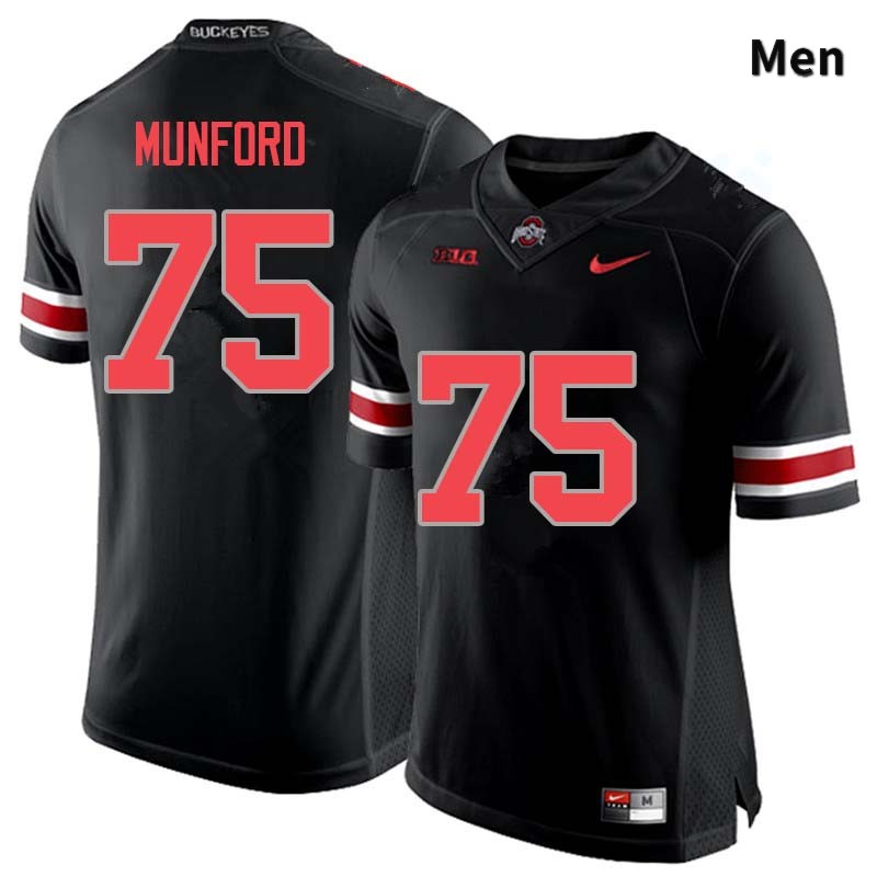 Ohio State Buckeyes Thayer Munford Men's #75 Blackout Authentic Stitched College Football Jersey